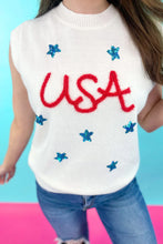 Load image into Gallery viewer, USA Tinsel Sweater Vest