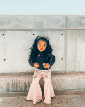Load image into Gallery viewer, Barbie Pleated Denim Bells - Distressed Pink