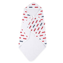 Load image into Gallery viewer, Fire Truck Hooded Towel &amp; Washcloth Set
