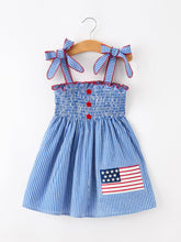 Load image into Gallery viewer, Flag Plaid Smocked Dress
