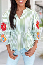 Load image into Gallery viewer, Striped Floral Print Top
