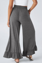 Load image into Gallery viewer, Gray Wide Leg Ruffle Pants
