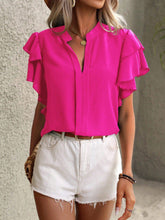 Load image into Gallery viewer, V-Neck Lotus Leaf Sleeve Top
