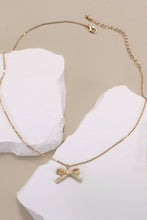 Load image into Gallery viewer, LACE BOW CHARM PENDANT NECKLACE
