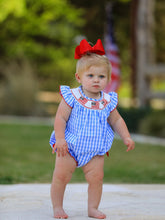 Load image into Gallery viewer, Flag Embroidery Girls Romper
