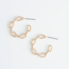 Load image into Gallery viewer, Gold Chain Link Hoop Earrings

