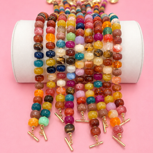 Load image into Gallery viewer, MULTI BEADED HEART CHARM TOGGLE NECKLACE
