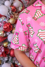 Load image into Gallery viewer, *PREORDER* Bow Christmas Treat Ruffle Pajama Set
