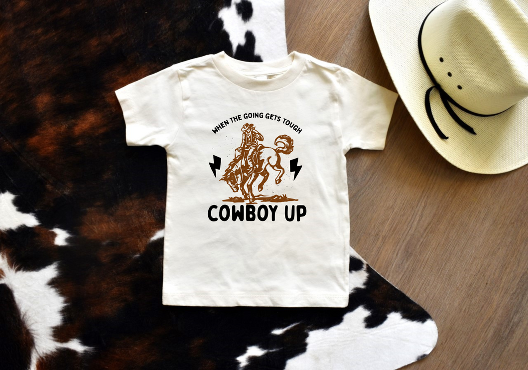 Cowboy Up Tee with Lightning Bolts