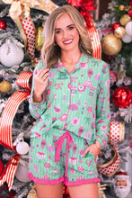 Load image into Gallery viewer, PREORDER Decked in Ornaments Ruffle Pajama Set
