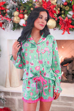 Load image into Gallery viewer, PREORDER Decked in Ornaments Ruffle Pajama Set
