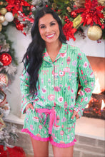 Load image into Gallery viewer, PREORDER Decked in Ornaments Ruffle Pajama Set
