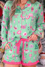 Load image into Gallery viewer, PREORDER Decked in Ornaments Ruffle Pajama Set
