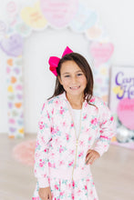 Load image into Gallery viewer, Gingham Bow Satin Jacket
