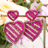 Stripe Heart Earrings