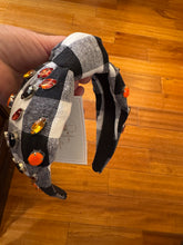 Load image into Gallery viewer, Black and White Headband with Jewels
