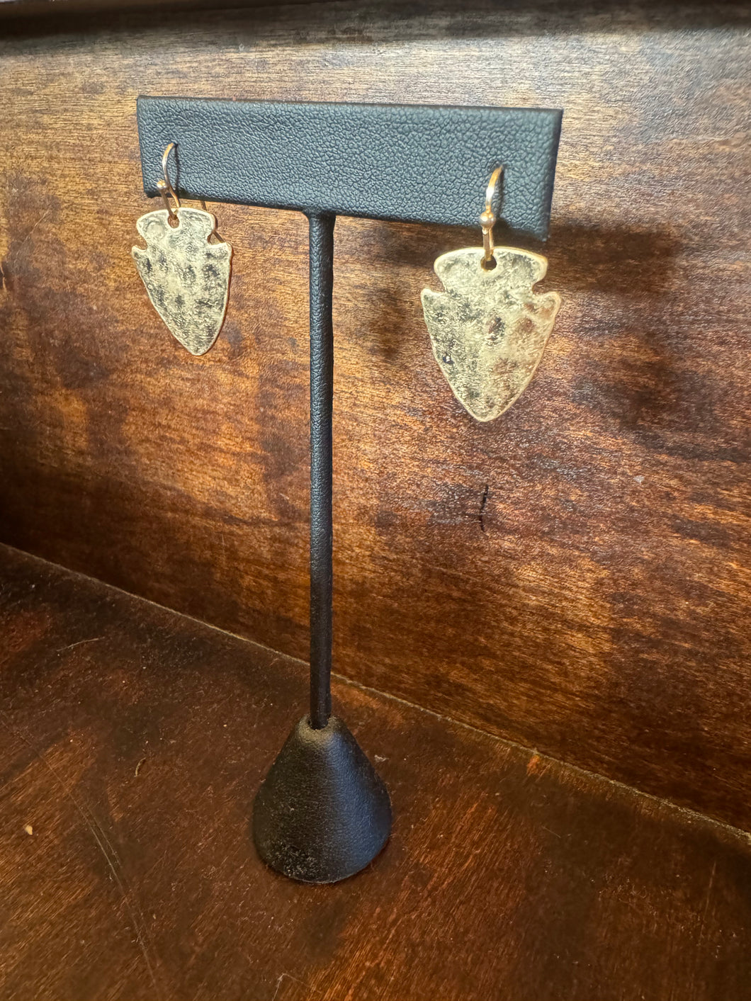 Mini Hammered Arrowhead Earrings