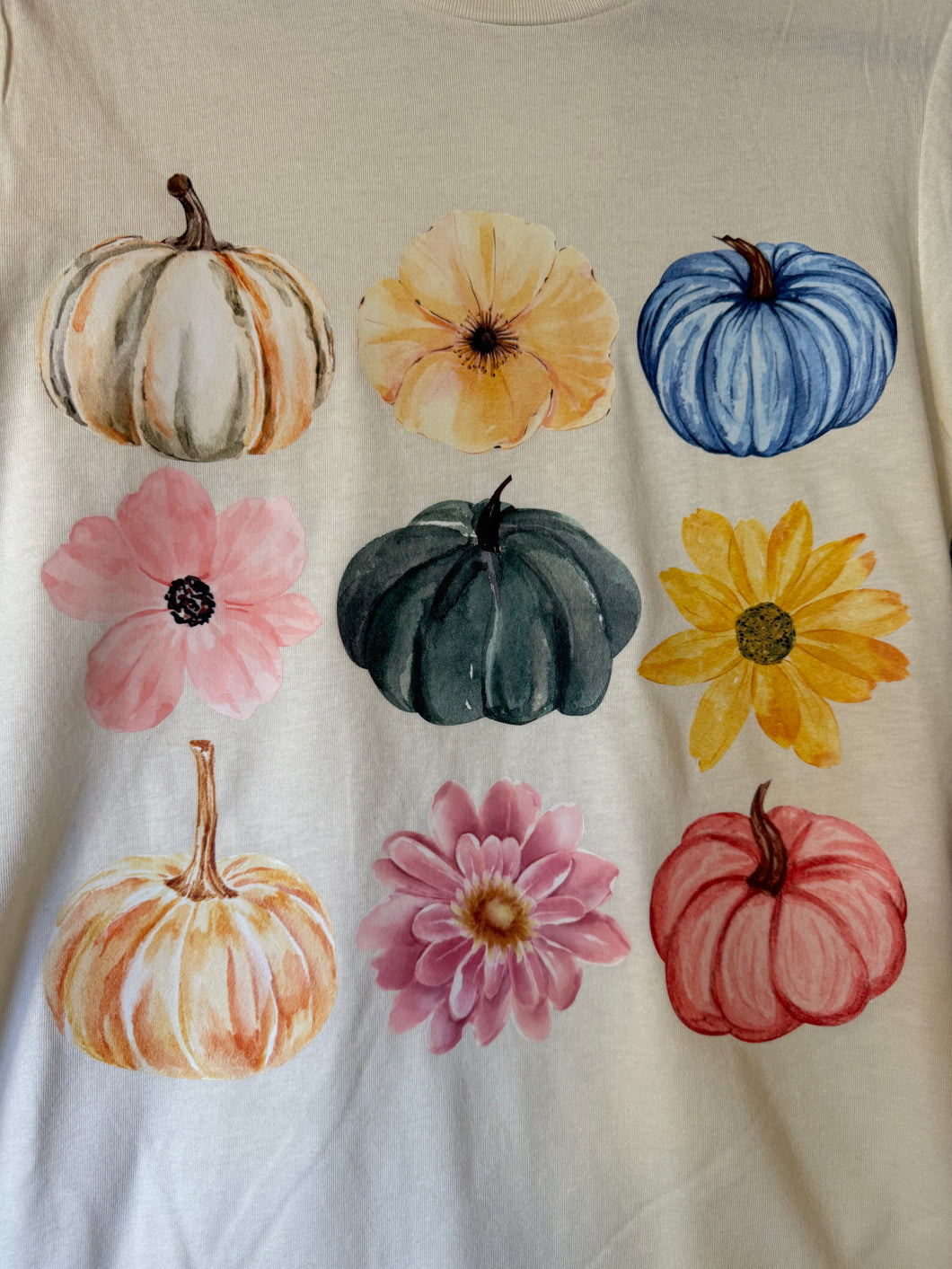 Adult Flower and Pumpkin Tee