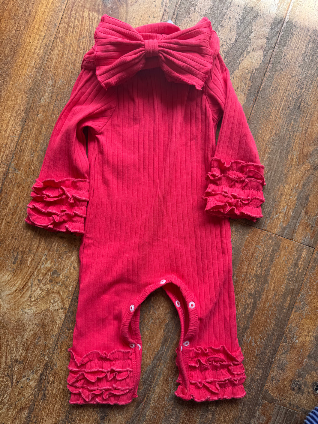 Red Ruffle Romper w/ Headband