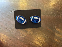 Load image into Gallery viewer, Blue Acrylic Football Earrings
