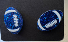 Load image into Gallery viewer, Blue Acrylic Football Earrings
