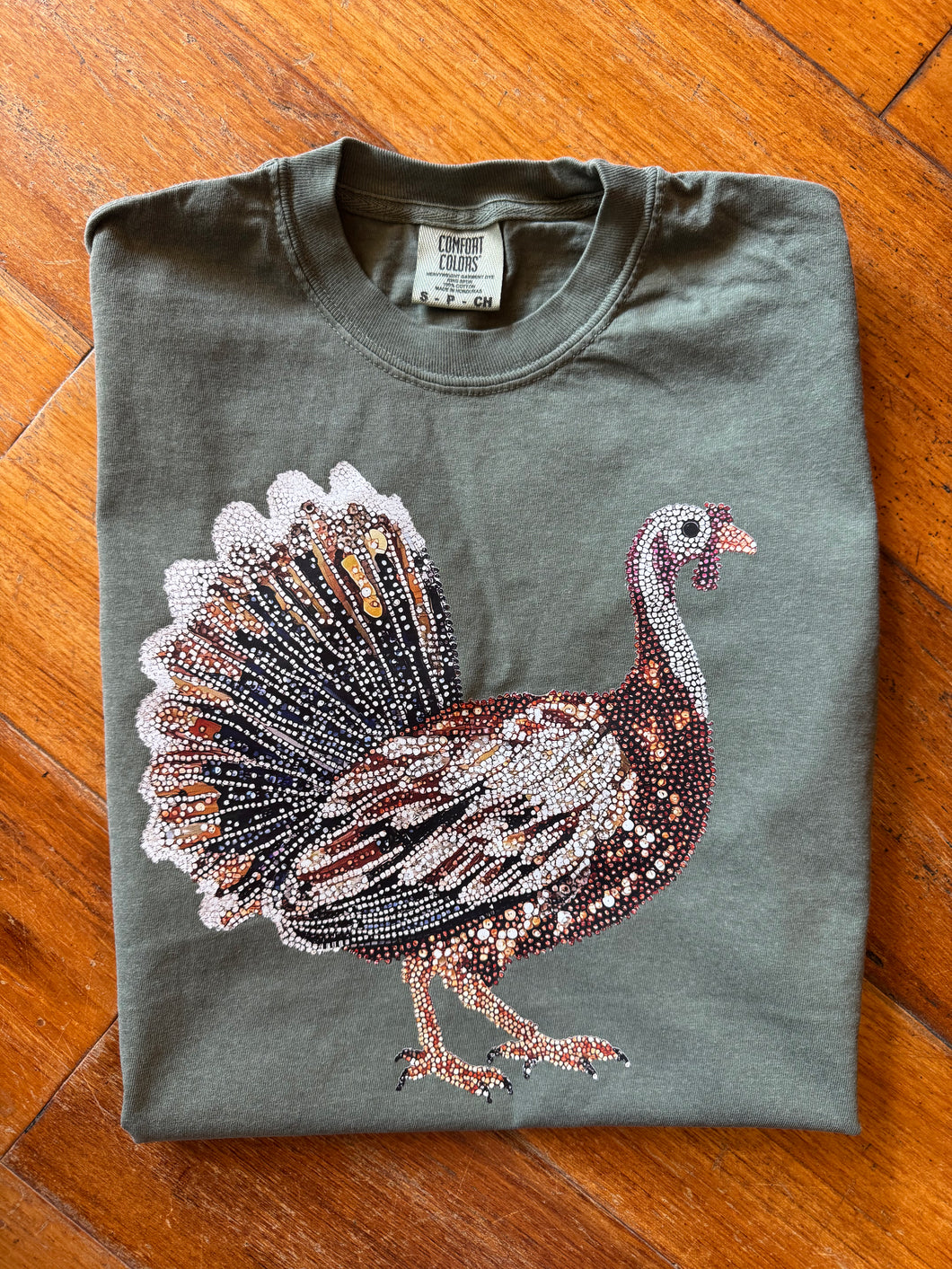 Adult Faux Rhinestone Turkey Tee