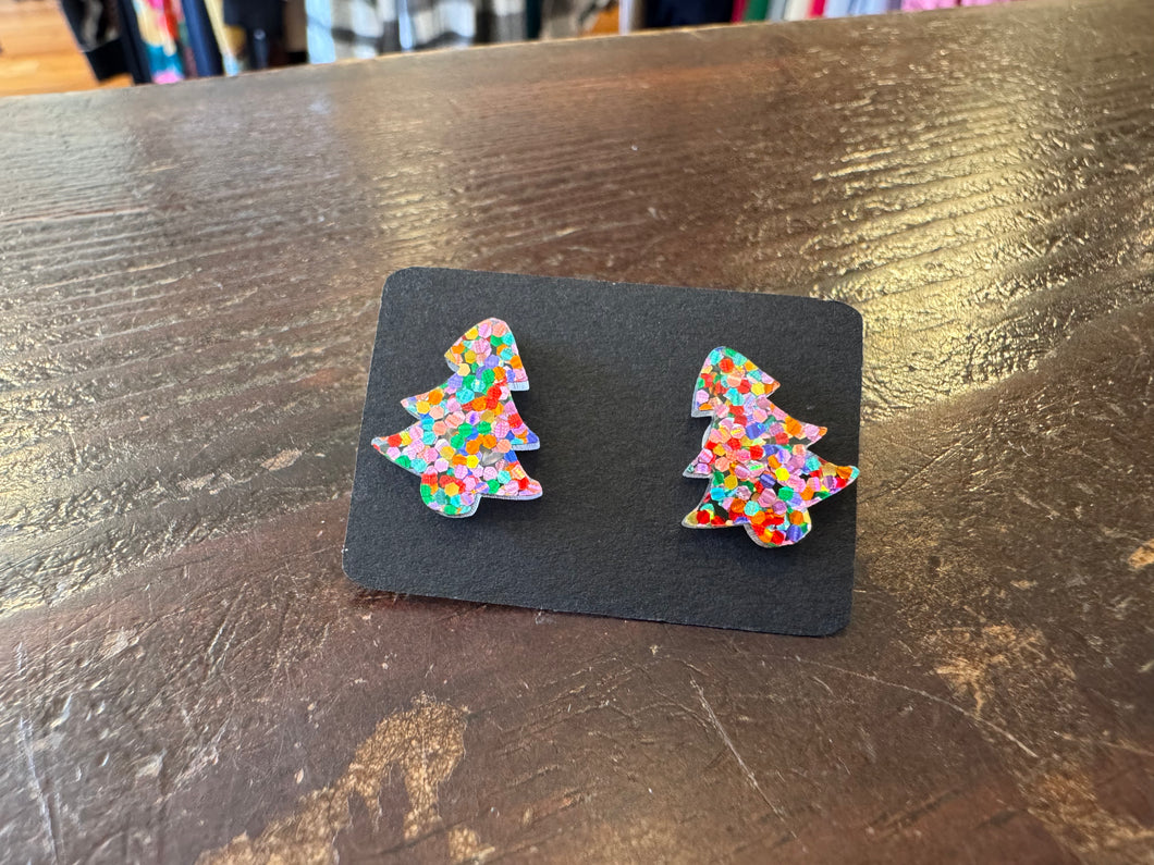 Confetti Glitter Tree Studs