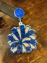 Load image into Gallery viewer, Blue Pom Pom Dangles
