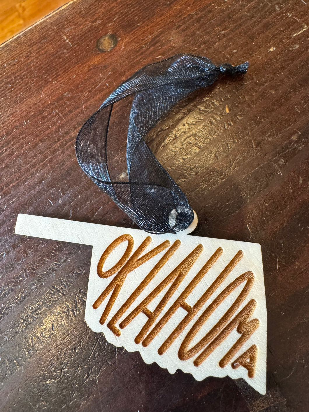 Wooden Oklahoma Ornament