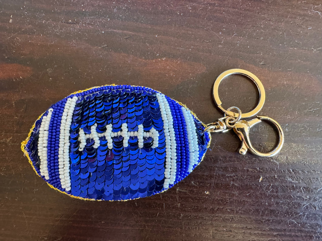 Blue Football Keychain