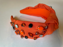 Load image into Gallery viewer, Orange Headband with Orange &amp; Black Jewels
