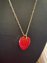 Load image into Gallery viewer, Red Rhinestone Heart Necklace
