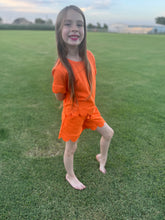Load image into Gallery viewer, Orange Scallop Short Set
