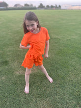 Load image into Gallery viewer, Orange Scallop Short Set
