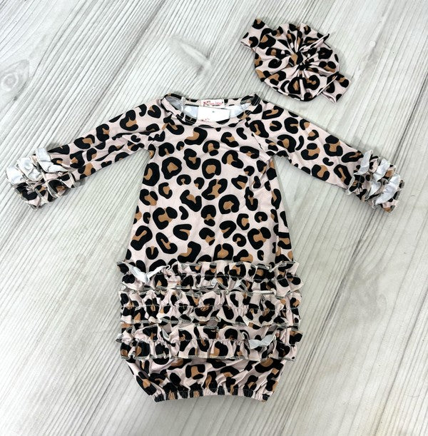 Leopard Baby Gown