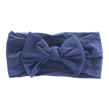 Load image into Gallery viewer, Navy Nylon Bow Headwrap
