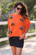 Load image into Gallery viewer, Sideline Sparkle Ruffle Top - Orange

