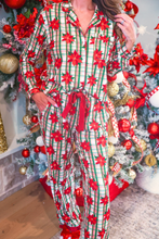 Load image into Gallery viewer, PREORDER Plaid Poinsettia Ruffle Pajama Set
