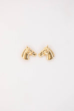 Load image into Gallery viewer, Gold Plated Horse Head Stud Earrings
