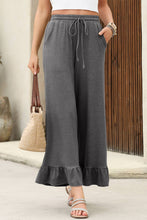 Load image into Gallery viewer, Ruffled Wide Leg High Waist Pants

