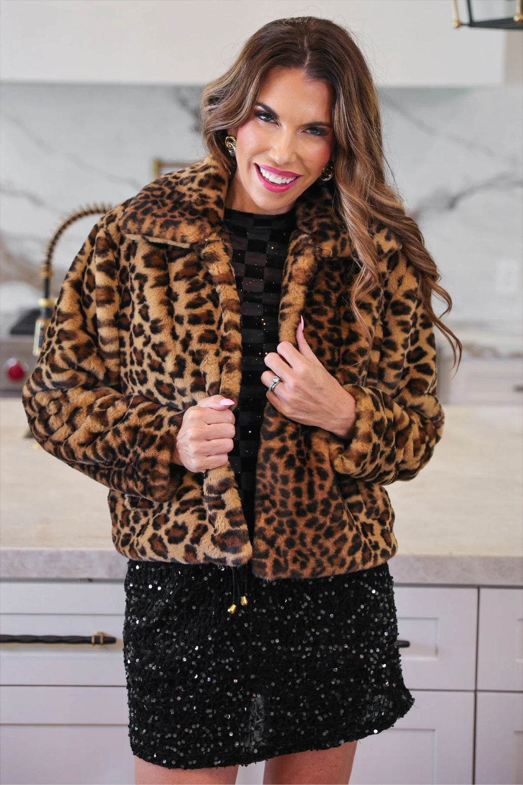 After Midnight Faux Fur Leopard Jacket