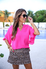 Load image into Gallery viewer, Amy Ruffle Sleeve Top - Pink
