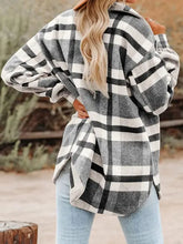 Load image into Gallery viewer, Black and White Plaid Shacket
