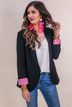 Load image into Gallery viewer, Black Blazer with Pink Cuff
