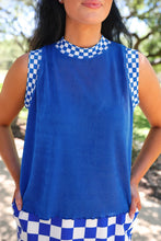 Load image into Gallery viewer, Checkmate Ribbed Tank - Blue
