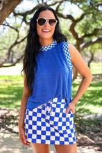 Load image into Gallery viewer, Checkmate Ribbed Tank - Blue
