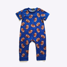 Load image into Gallery viewer, Blue Football Romper
