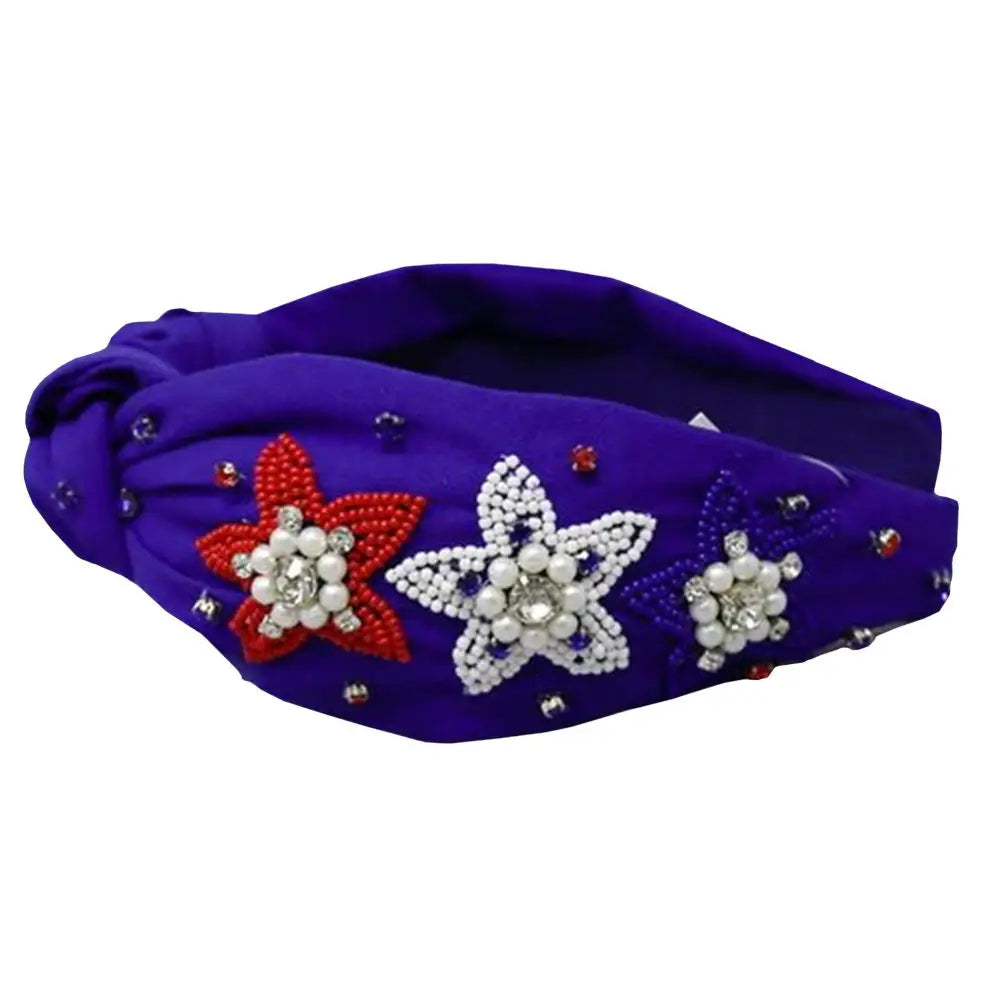 Star Seed Bead Front Knot Headband