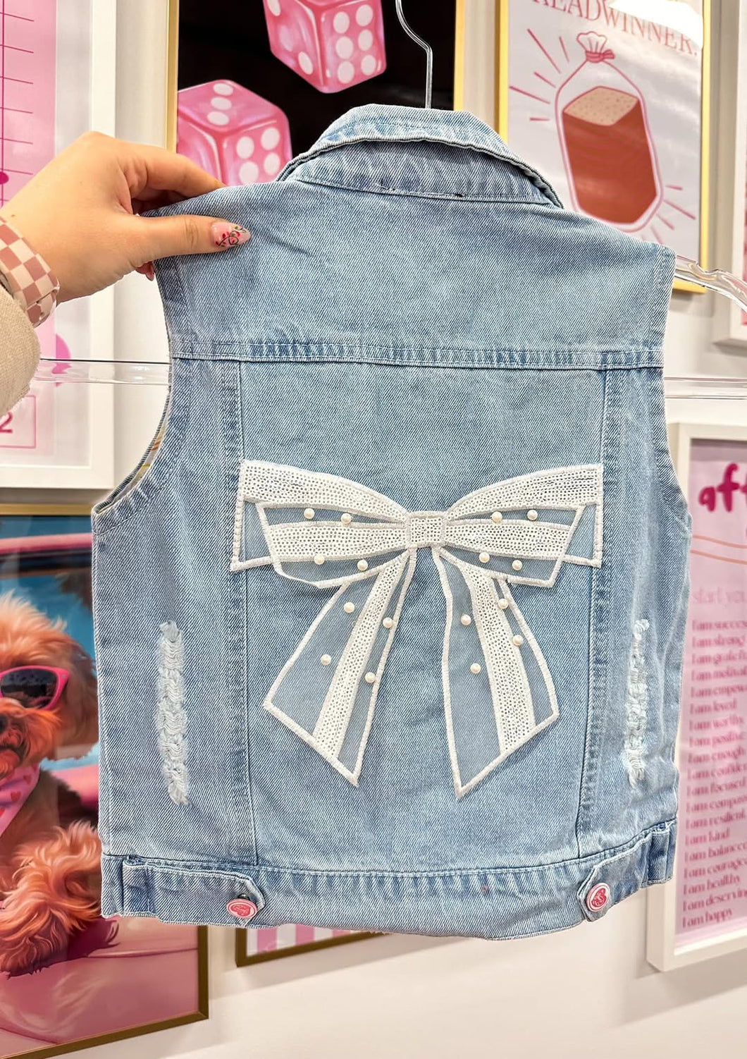 Bow Denim Vest