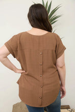 Load image into Gallery viewer, Brown Split Neck Top
